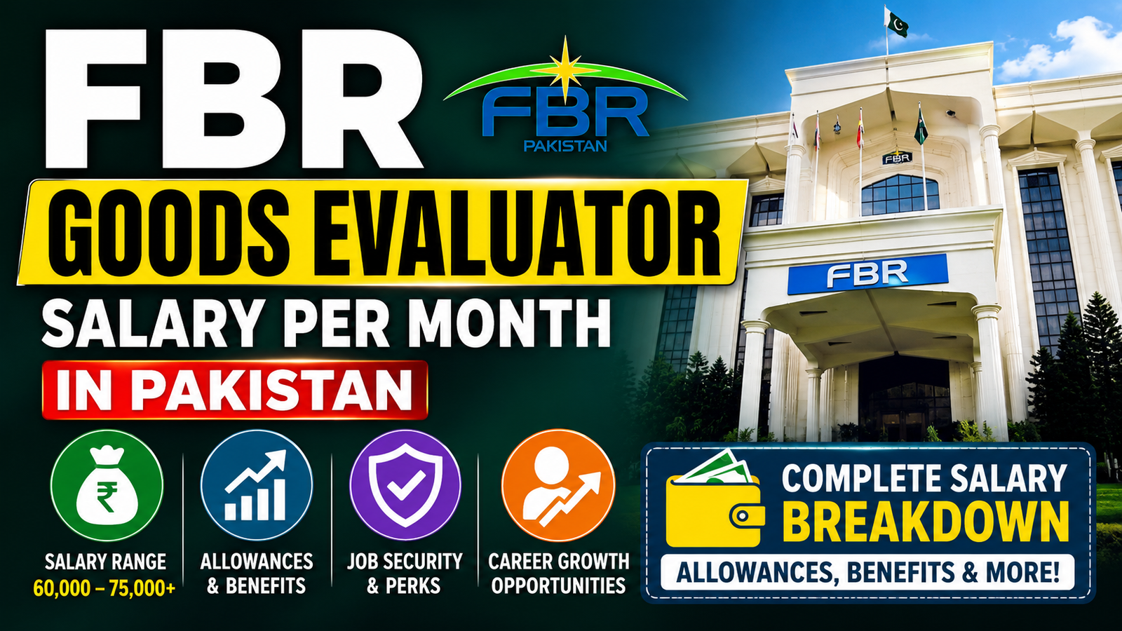 FBR Goods Evaluator Salary Per Month in Pakistan